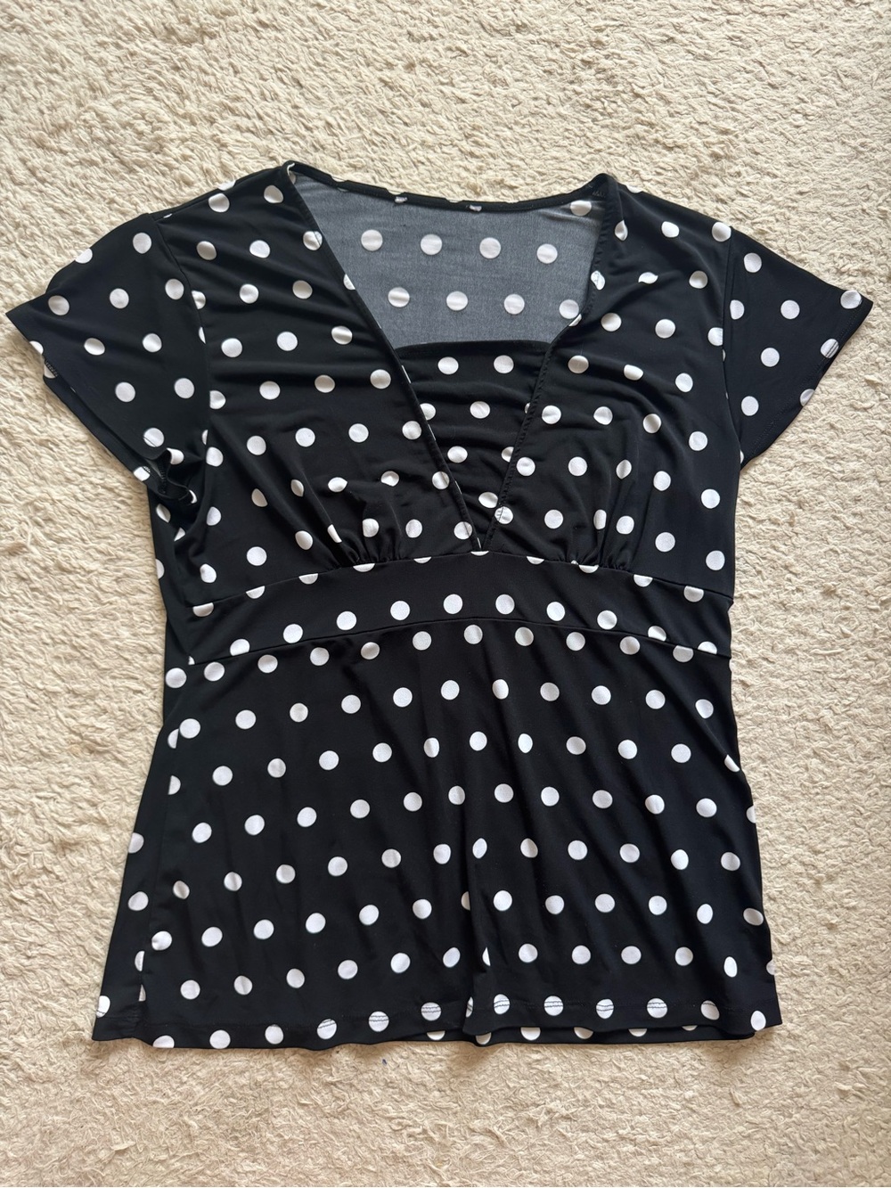 Y2K polka dot blouse